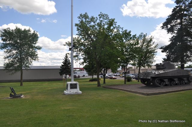 retired army tank, flag pole retired army tank, flag pole