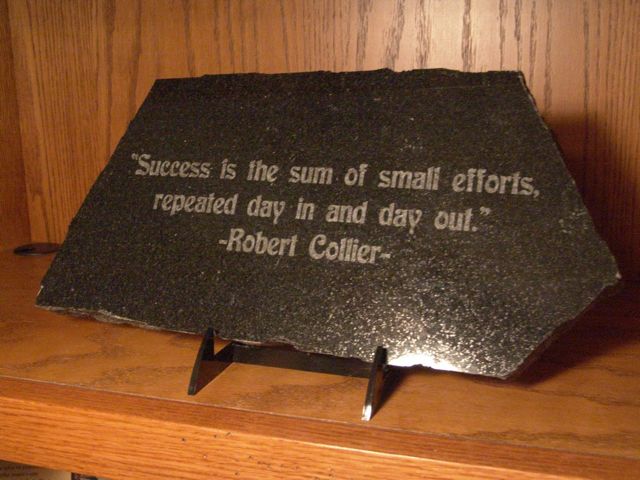 Success is the sum of small efforts repeated day in and day out-Robert Collier