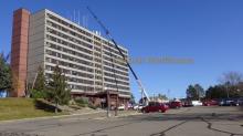 crane in front of North Star Apartments