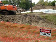removing ground contaminants at old foundry site